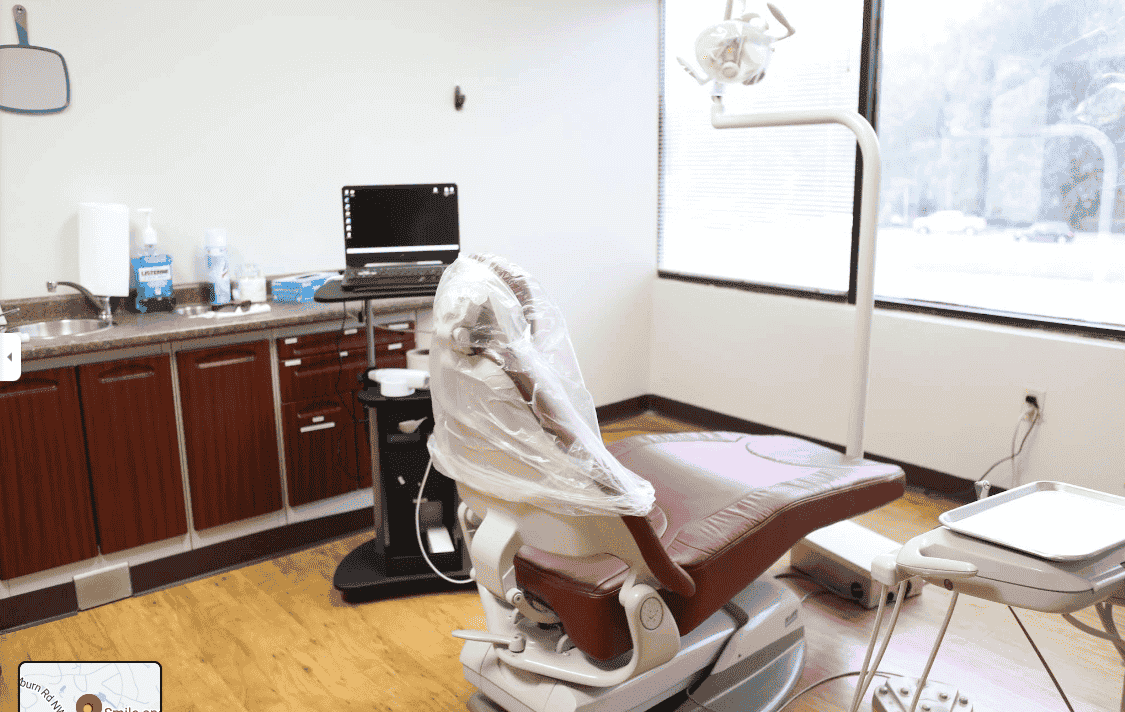 Dentist providing professional dental care