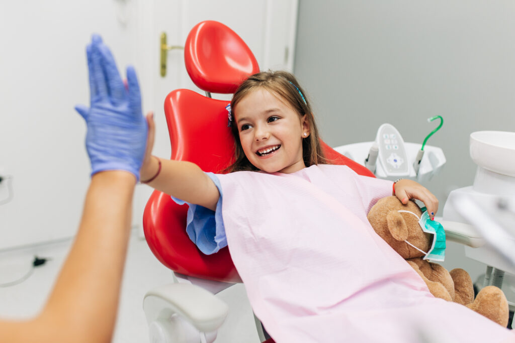 Dental professional caring for a patient